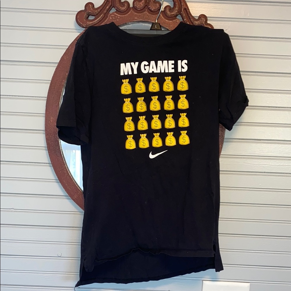 Boys Nike Black and Yellow My game is money Graphic Tee